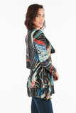 Women's Velvet Multicolor Long Sleeveless Cowl Neck Tunic Top
