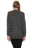 Women's Relaxed Geometrical Patterned Open Front Knit Sweater Coat - ShopWayMore