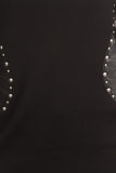 Women's Knit Stud Embellished Long Sleeve Tunic Top