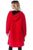 Women's Color Block Heavy Knit Hooded Cardigan with Pockets