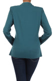 Women's Green Multicolor Cutout Button-Up Blazer Cardigan