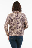 Women's Leopard Print Zip Up Motor Jacket