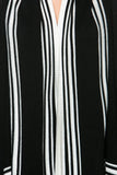 Women's Striped Knitted Draped Open Front Cardigan