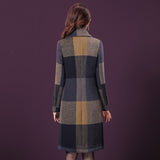 Long Plaid Woolen Coat