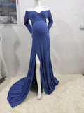 V-Neck Maternity Long Dress