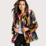 Muti Color Faux Fur Coat