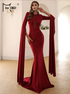 Elegant Long Dress with Long Hanging sleeves