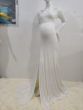 V-Neck Maternity Long Dress