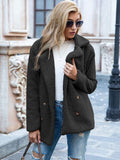 Solid Faux Fur Coat With Collar