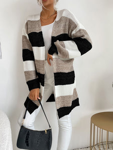 Patchwork Long sleeve Knit light Coat