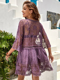 Comfy Tunic Lace Dress with V Neck