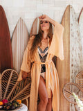 Lace Splicing See-Through Bohemian Long Cover Up