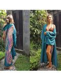 Lace Splicing See-Through Bohemian Long Cover Up