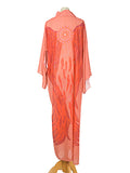 Lace Splicing See-Through Bohemian Long Cover Up